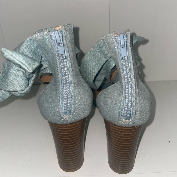 Y2k Denim heels Blue heels zip up strappy heels - Picture 3 of 7
